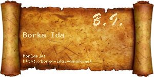 Borka Ida névjegykártya