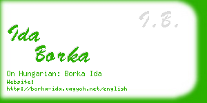 ida borka business card
